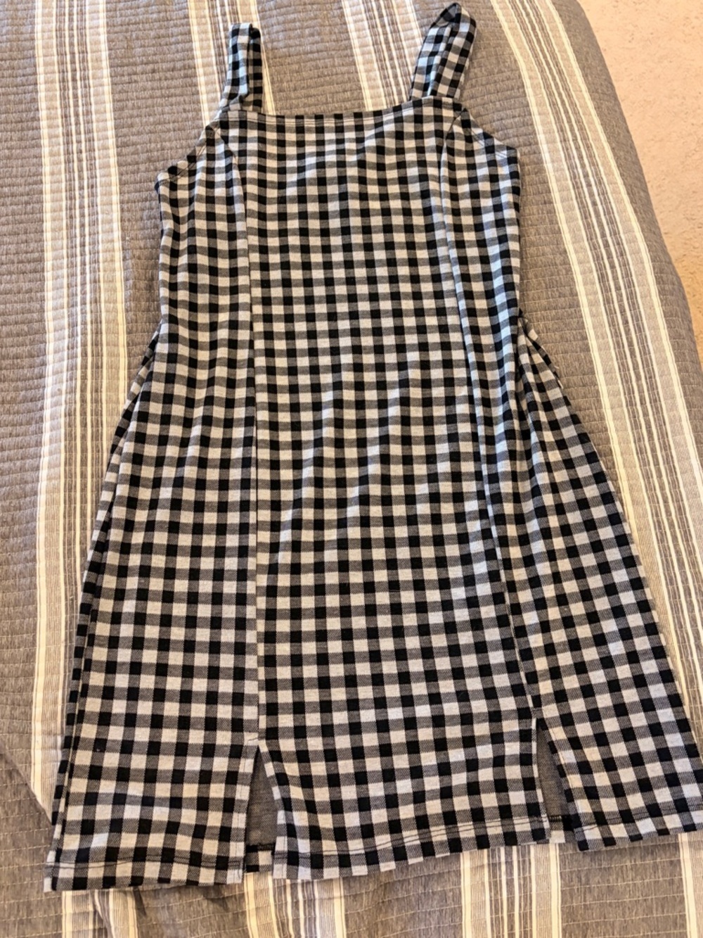 Good Luck Gem Women’s Small Black and White Micro-Check Dress